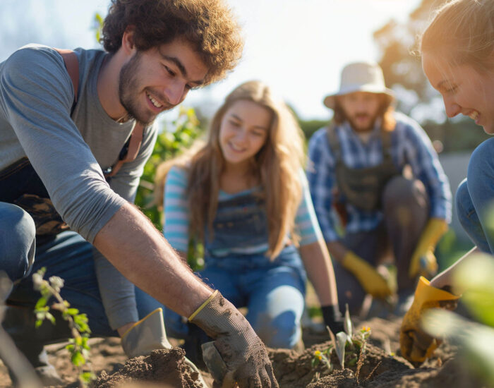 People gardening
